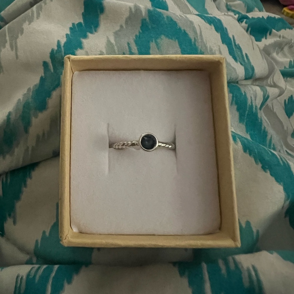 Elegant Silver and Black Stone Ring